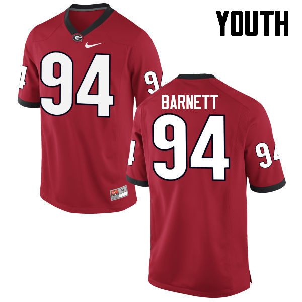 Youth Georgia Bulldogs #94 Michael Barnett College Football Jerseys-Red - Click Image to Close